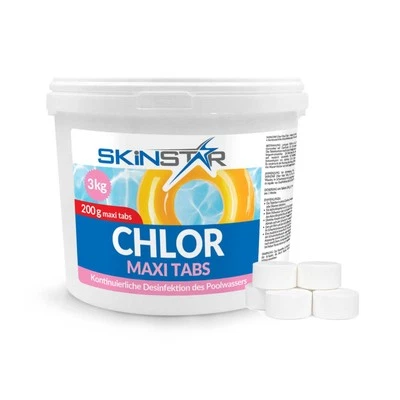 Chlortabletten Maxi Tabs Pool 3 kg Langsamlöslich Chlor Pflege für Schwimmbad - Bild 1 von 4