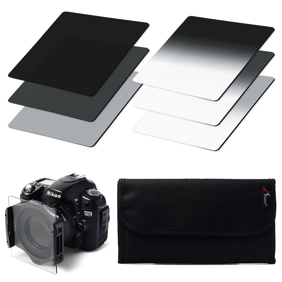 6pcs ND2 ND4 ND8 + Gradual ND2 4 8 Filter Set for Cokin P Series with Case - Image 1 of 4
