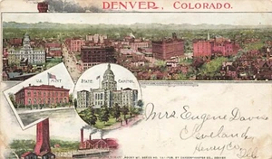 Tarjeta postal privada LP56 Denver Colorado 1901 vistas PMC - Imagen 1 de 2