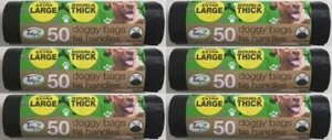 TidyZ Hundetaschen Krawattengriffe Hund Poo Poop extra groß doppelt dick schwarz stark - Bild 1 von 6