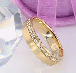 Unisex Wedding Band Thick Men's Engagement Ring Moissanite Eternity Band Women's - Picture 1 of 4