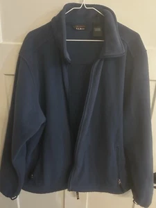 Men's L.L.Bean Blue Fleece Full-Zip Jacket - Large - Very Lightly Worn- See Pics - Picture 1 of 10