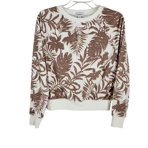 Evereve XS Celine Palm Terry Pullover Sweatshirt Oberteil Rundhals - Bild 1 von 6
