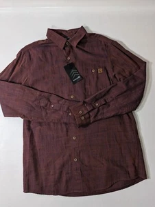 NEW Medium Solaris Mens Long Sleeve Button Front Shirt Cotton Rust MSRP$60 - Picture 1 of 6