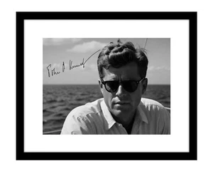 John F Kennedy 8x10 photo signed democratic president JFK on boat at sea - Picture 1 of 2