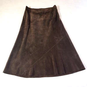 Falda para mujer MaxMara-Weekend marrón forrada cuero genuino talla 8 Usada en excelente condición - Imagen 1 de 6