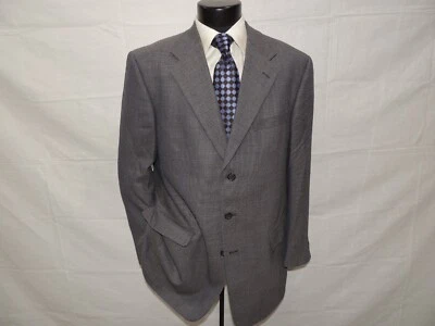 Givenchy Monsieur Men's Vintage 90's Blue & Beige 3 Button Jacket Coat 44 Long - Image 1 of 4