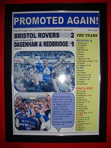 Bristol Rovers 2 Dag & Red 1 - Bristol Rovers Promotion - 2016 - gerahmter Druck - Bild 1 von 2