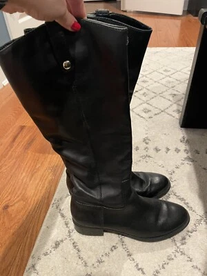 INC 女式黑色 Pull-Tabs Fawne 皮革骑行靴 | 9.5 M — 第 1/4 张图片