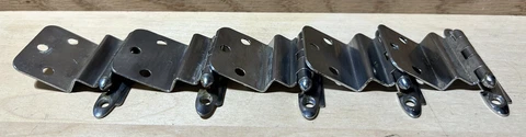 Lot of 5 Vintage Steel Offset Chrome Cabinet Door Hinges Salvage Reclaimed Cover
