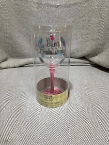 Mango Moon Wine glass 12oz "Here Drinky, Drinky" Clear Hand Painted Sealed New - Picture 1 of 10