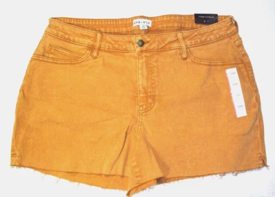 Pantalones cortos de jean para mujer Ava & Viv dorados talla grande 16 W Foto 1 de 4