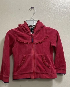 Pumpkin Patch Girls Red Hoodie Front Zip Size 4 - Picture 1 of 5