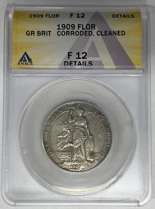 1909 Great Britain 1 Florin Coin ANACS F 12 Details - Picture 1 of 2