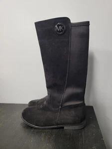 MICHAEL KORS MK Emma Lily Girls Black Tall Boots Size 5 Zip Closure  - Picture 1 of 9