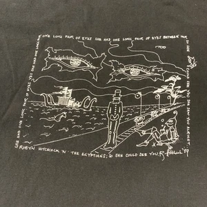 Vintage Robyn Hitchcock One Long Pair Of Eyes Lyrics 1980s USA Rare Band T shirt - Picture 1 of 10