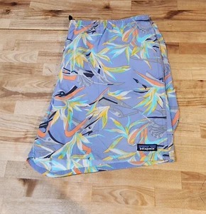 Patagonia Mens Swim Trunks XL Purple Flowers Hawaiian Vintage  - Picture 1 of 5