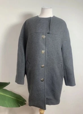 Tara Jarmon grey blazer jacket duster long sleeve size 36 - Image 1 of 4
