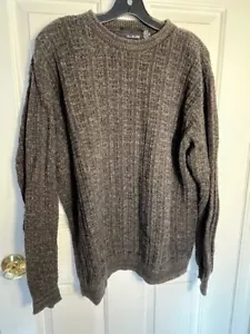 Herren Pullover XXL by Bill Blass Rundhals Baumwollmischung Strickpullover grau & hellbraun - Bild 1 von 3