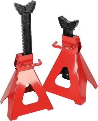 RED 6 Ton (12,000 lbs) Capacity Steel Jack Stands, Red, 1-Pair - Image 1 of 4
