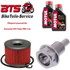 Sparset 2L Öl, Filter, Ablassschraube passend für Kawasaki GPZ Ninja 900 ccm 76 - Bild 1 von 1