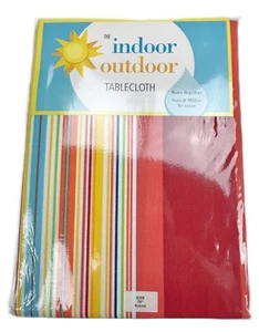 70” Round Tablecloth Foley's Indoor Outdoor Summer Stripe - Picture 1 of 3