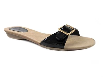 Zuecos para mujer clasificados punta abierta negros talla 7 M Foto 1 de 4