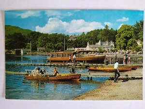 Boats at Shore Waterhead Lake Windermere Lake District Vintage Picture Postcard - Picture 1 of 2