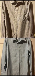 2 PAUL FREDRICK BORTE PASSFORM ZWEILAGIG BAUMWOLLE BREITSTOFF GRÖSSE 15 - 34 - Bild 1 von 7