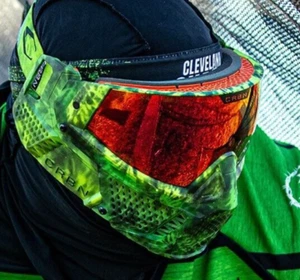 CRBN ZERO GRX TIE-DYE GECKO PAINTBALL GOGGLE LESS COVERAGE CARBON MASK - Picture 1 of 17