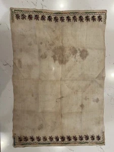 Atq Japanese Obi Fabric Tea Towel. Faded Stain. See All Pictures. - Picture 1 of 18