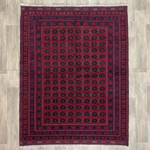 202 x 156cm Vintage Handmade Afghan Carpet Fine Mushwani Kilim Oriental Wool Rug - Picture 1 of 24