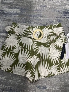 Corto TAHARI in lino con stampa tropicale nuovo con etichetta taglia M - Foto 1 di 8