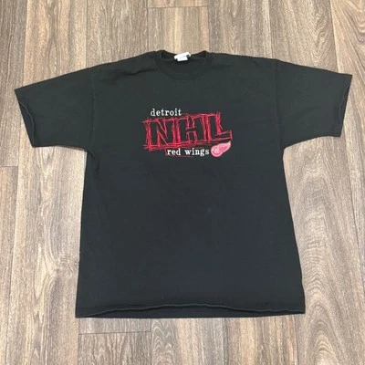 Camisa De Colección Detroit Red Wings Para Hombre Mediana Negra Bordada EE. UU. 90s NHL Cadre Foto 1 de 4