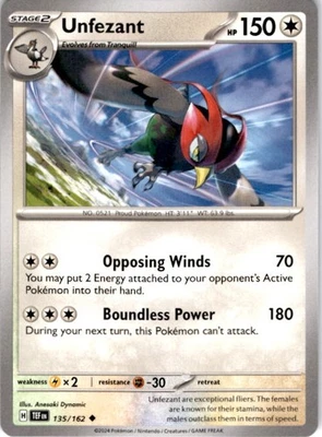 Unfezant Uncommon SV05: Temporal Forces 135/162 NM - Image 1 of 2