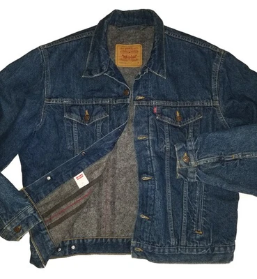 Vintage 90s Levis Blanket Lined Denim Trucker Jacket 71506-0316 Mens 1992 USA 46 - Image 1 of 4