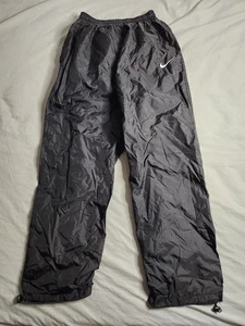 Vintage 90s Nike Windbreaker Pants Mens Size XL Black Lightweight Mesh Lined NEW - Picture 1 of 11