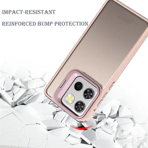Protective Hybrid Back Cover for Moto G Stylus 5G 2025 - Matte Pink Kickstand - Picture 1 of 36