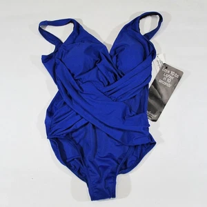 Miraclesuit Crossover Con Malla Una Pieza (Azul, Talla 14) - Imagen 1 de 12