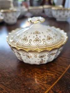Spode Fleur De Lys Gold offene Zuckerdose & Deckel - Bild 1 von 7