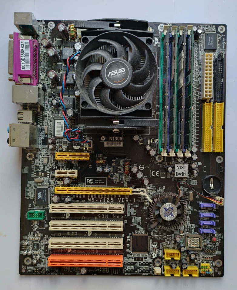 MSI K8N Neo4 Motherboard with Athlon 64 4000+ CPU and 3GB RAM - Test OK! - Image 1 of 4