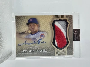 2017 Topps Dynasty Addison Russell Patch Auto Autograph 5/5 3 color patch - Picture 1 of 3