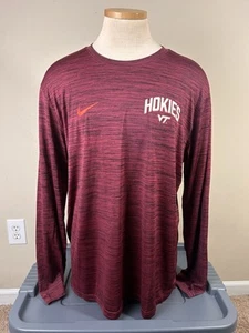 NWT Nike VIrginia Tech Hokies Dri-Fit Graphic Long Sleeve Shirt Men’s Size XL - Picture 1 of 6