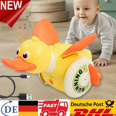 NEU Kriechende Ente Mit 3 Musik, Spielzeug für Kinder , Kinder von 6-12 Monaten - Bild 1 von 4