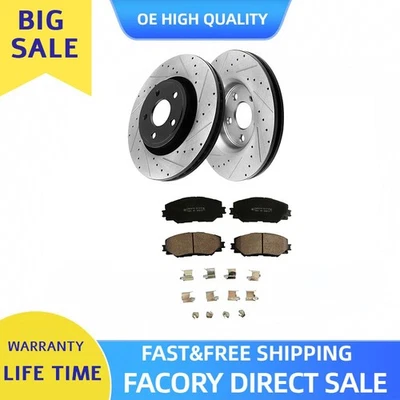 Front Drilled Rotors Brakes Pads For 2009-2019 Toyota Corolla Matrix Vibe xD  Foto 1 de 4