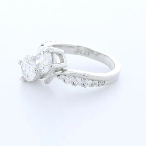 2.44 Carat G-SI1 Round Cut Natural Certified Diamonds 950 Plat. Engagement Ring - Picture 1 of 2