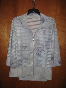 Chicos Zenergy Zip Front 3/4 sleeve Top/Jacket Size 1 (Medium) - Picture 1 of 6