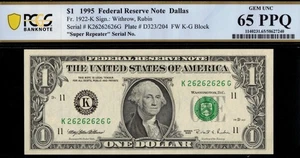 1995 $1 FRN K26262626G P.C.G.S #65PPQ - Picture 1 of 3