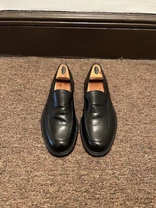 Barney’s New York Fratelli Peluso Apron Loafers Black Grain Leather Sz US10/UK9 - Picture 1 of 16