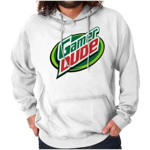 Retro Video Gamer Dude Novelty Graphic Gift Hoodie Hooded Sweatshirt Men Women - Picture 1 of 10